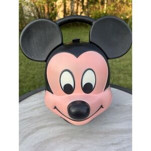 Vtg. Mickey Mouse Hard‎ Plastic Lunch Box-No Thermos-90's Disney